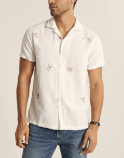 Las Rebajas en Abercrombie para Verano camisa lino cuello cubano