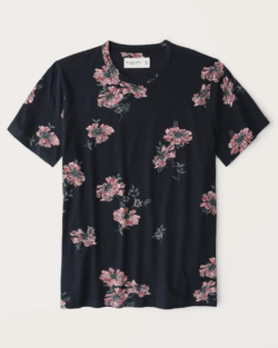 Las Rebajas en Abercrombie para Verano camisa estampada cuello redondo