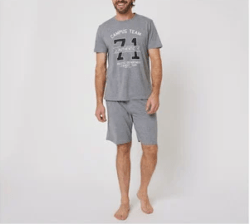 Catálogo Rebajas Alcampo Primavera Verano pijama de algodón In Extenso gris