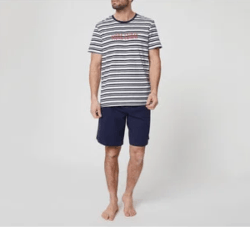 Catálogo Rebajas Alcampo Primavera Verano pijama de algodón In Extenso rayado