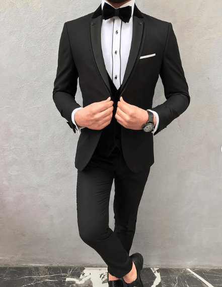 Trajes negros para novio camisa cowboy