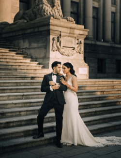 Trajes negros para novio parejas