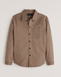 Las Rebajas en Abercrombie para Invierno camisa sarga elástica
