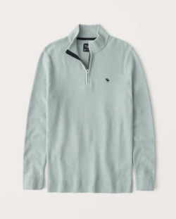 Las Rebajas en Abercrombie para Invierno jersey con cremallera media de algodón pima