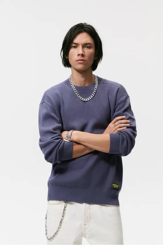 Los jerseis hombre zara algodon lavanda