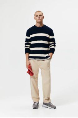 Los jerseis hombre zara cuello estampado FOTOS rayas blancas negras