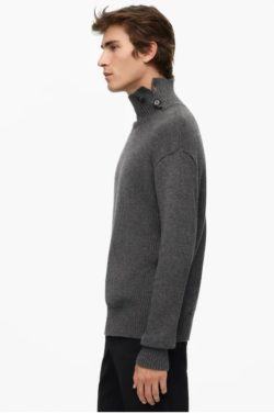Los jerseis hombre zara cuello vuelto FOTO gris boton limited edition