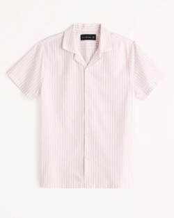 Las Rebajas en Abercrombie para Verano camisa abotonada manga corta cuello cubano