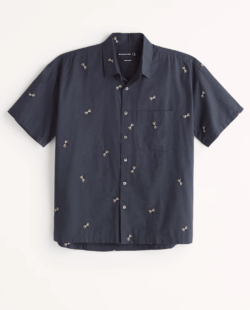 Las Rebajas en Abercrombie para Verano camisa abotonada extragrande manga corta