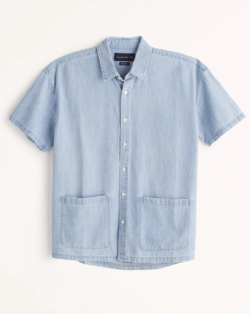 Las Rebajas en Abercrombie para Verano camisa short Sleeve Denim Button up