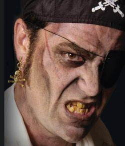 Maquillaje pirata halloween marcado